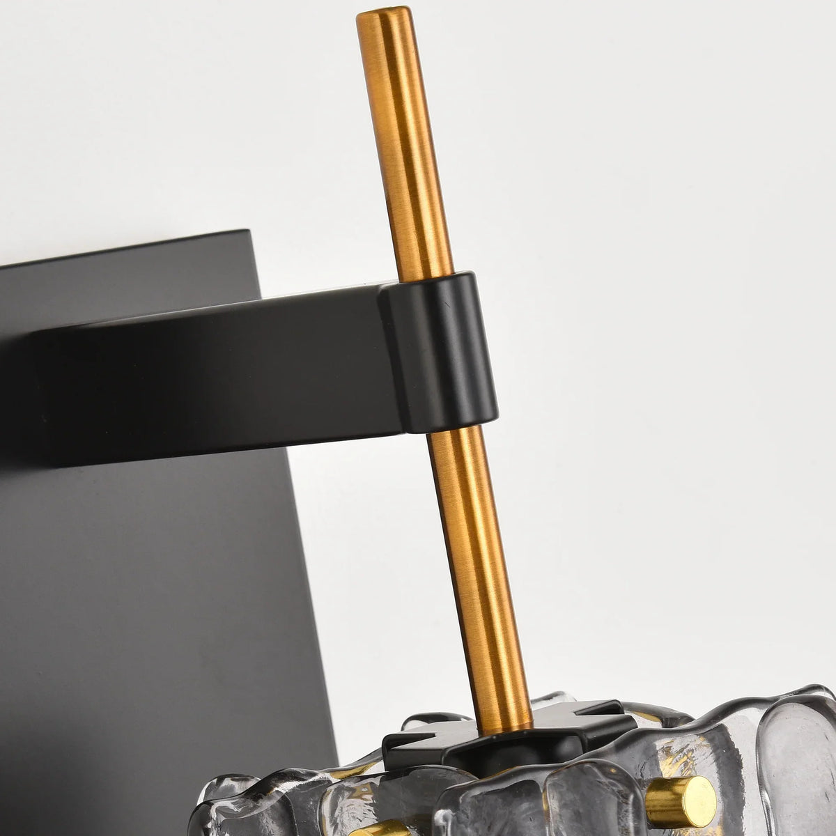 Sean 1-Light Black Wall Sconce with Textured Glass Shade