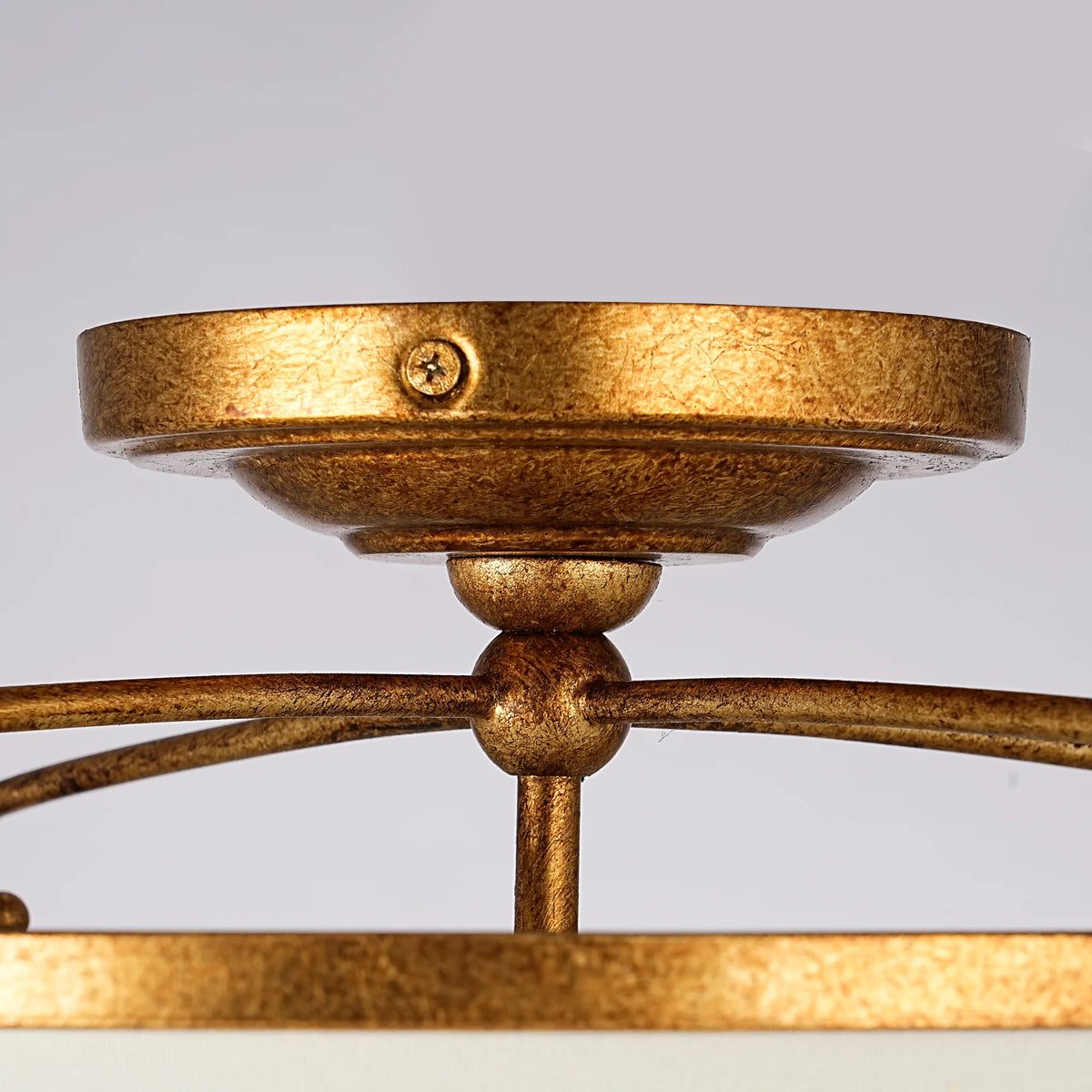 Aveline 3-Light Antique Gold Semi-Flush Mount Ceiling Light