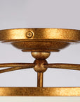 Aveline 3-Light Antique Gold Semi-Flush Mount Ceiling Light