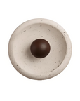 Yalka Modern Organic Round Travertine Wood Wall Lamp 7.9 Inch