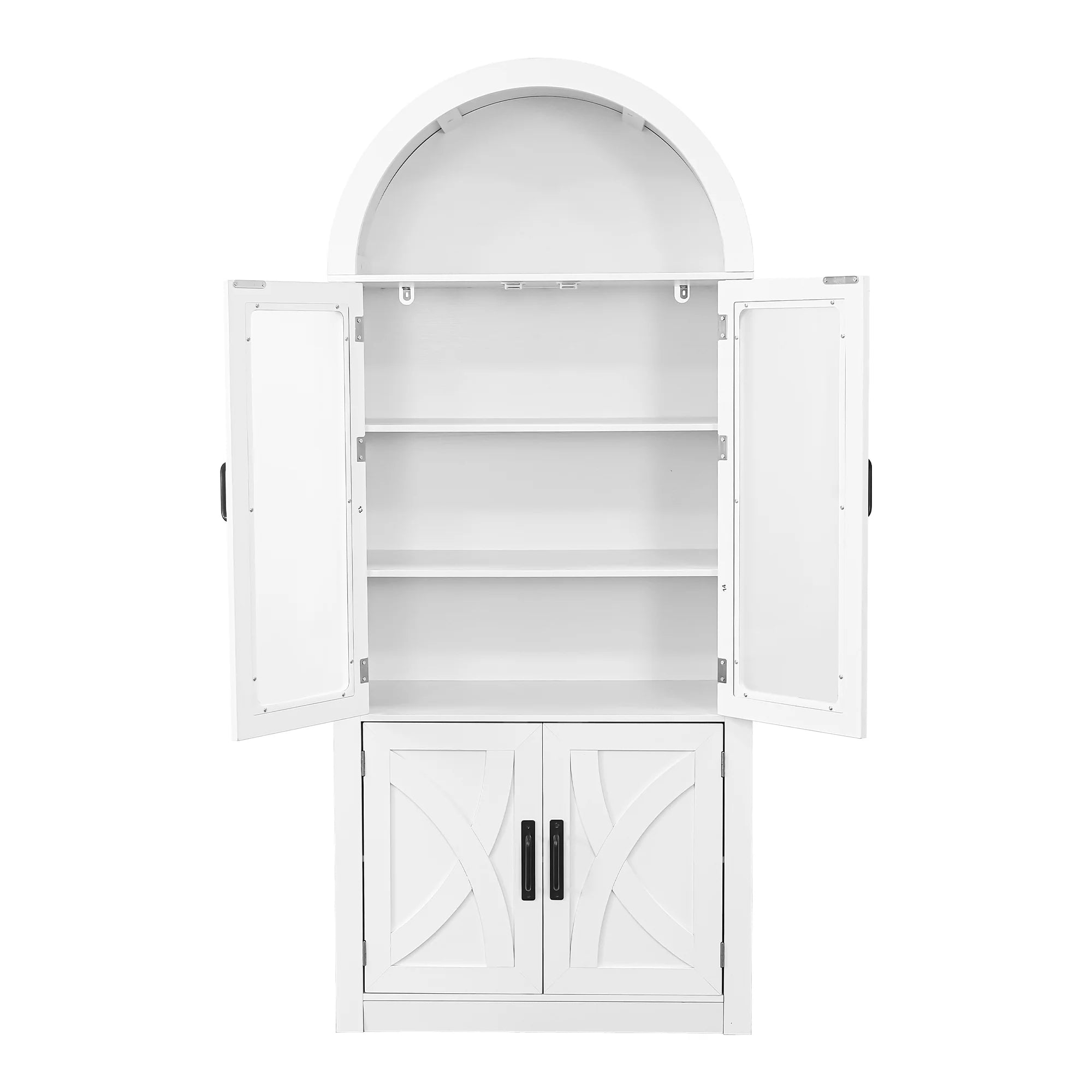 70" Modern White Wood Storage Cabinet