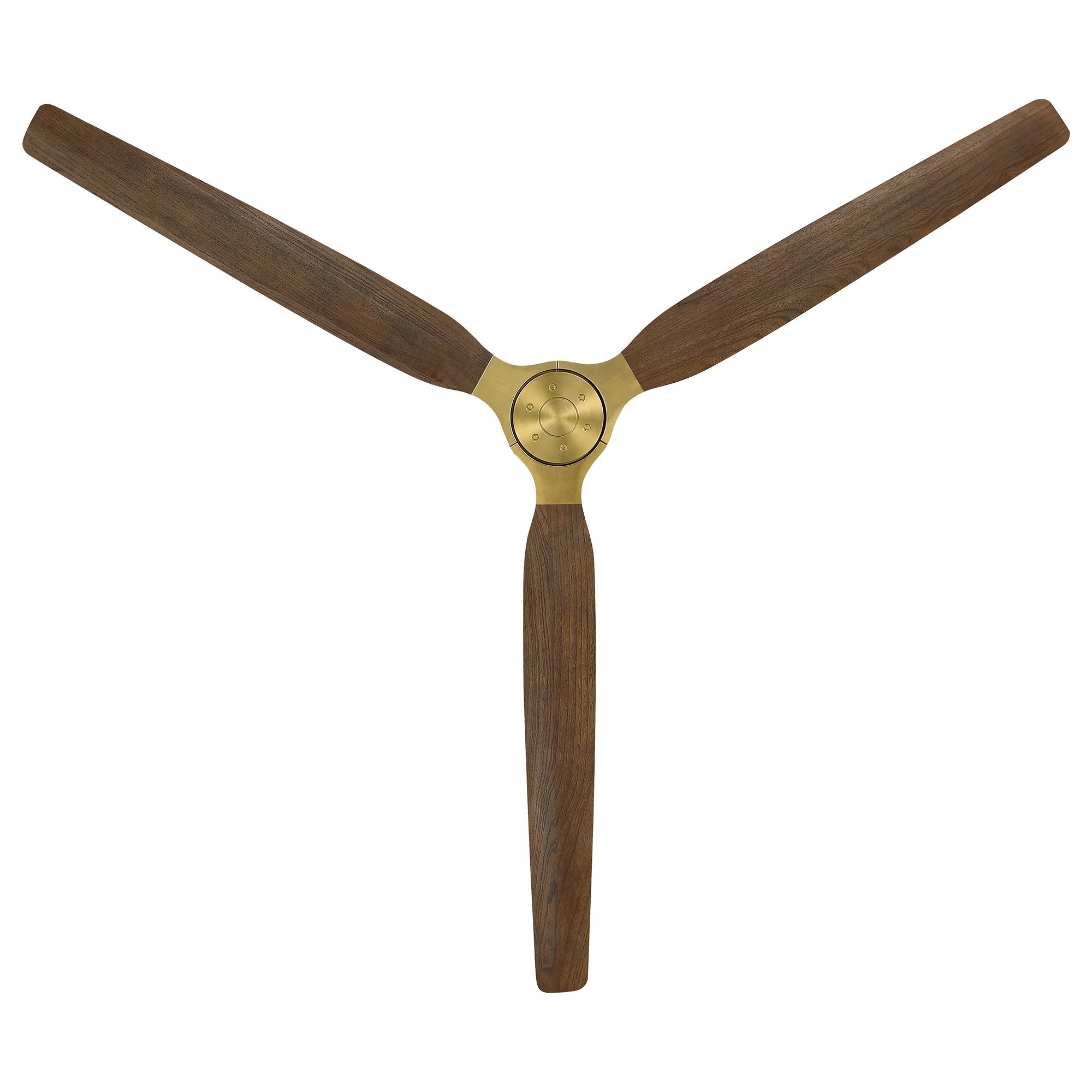 84" Modern Soft Brass Ceiling Fan with Solid Wood Blades for Large Spaces