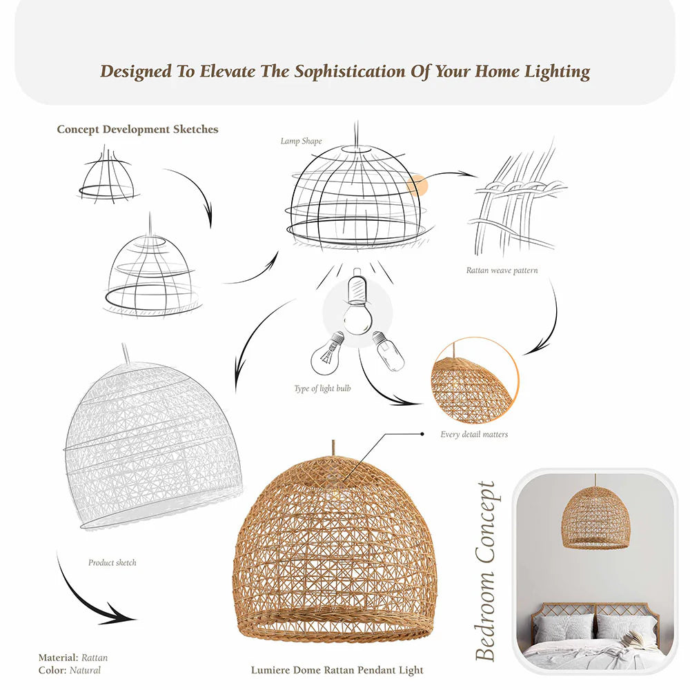 Lumiere Rattan Pendant Light