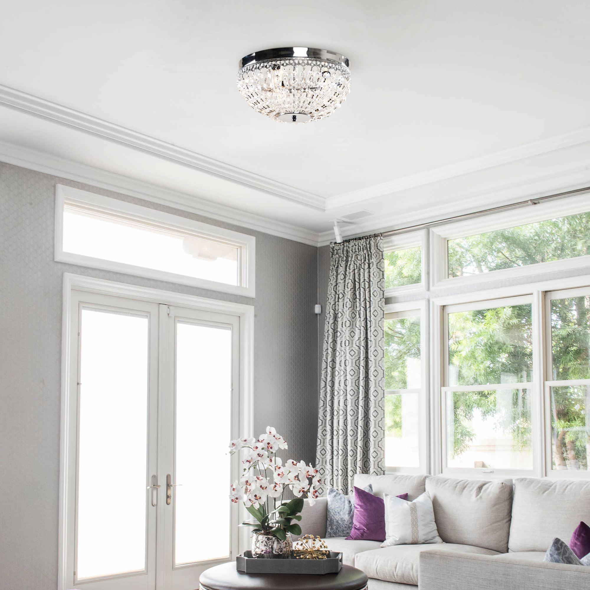 Erhard 13 in. 3-Light Chrome Flush Mount Light - ParrotUncle