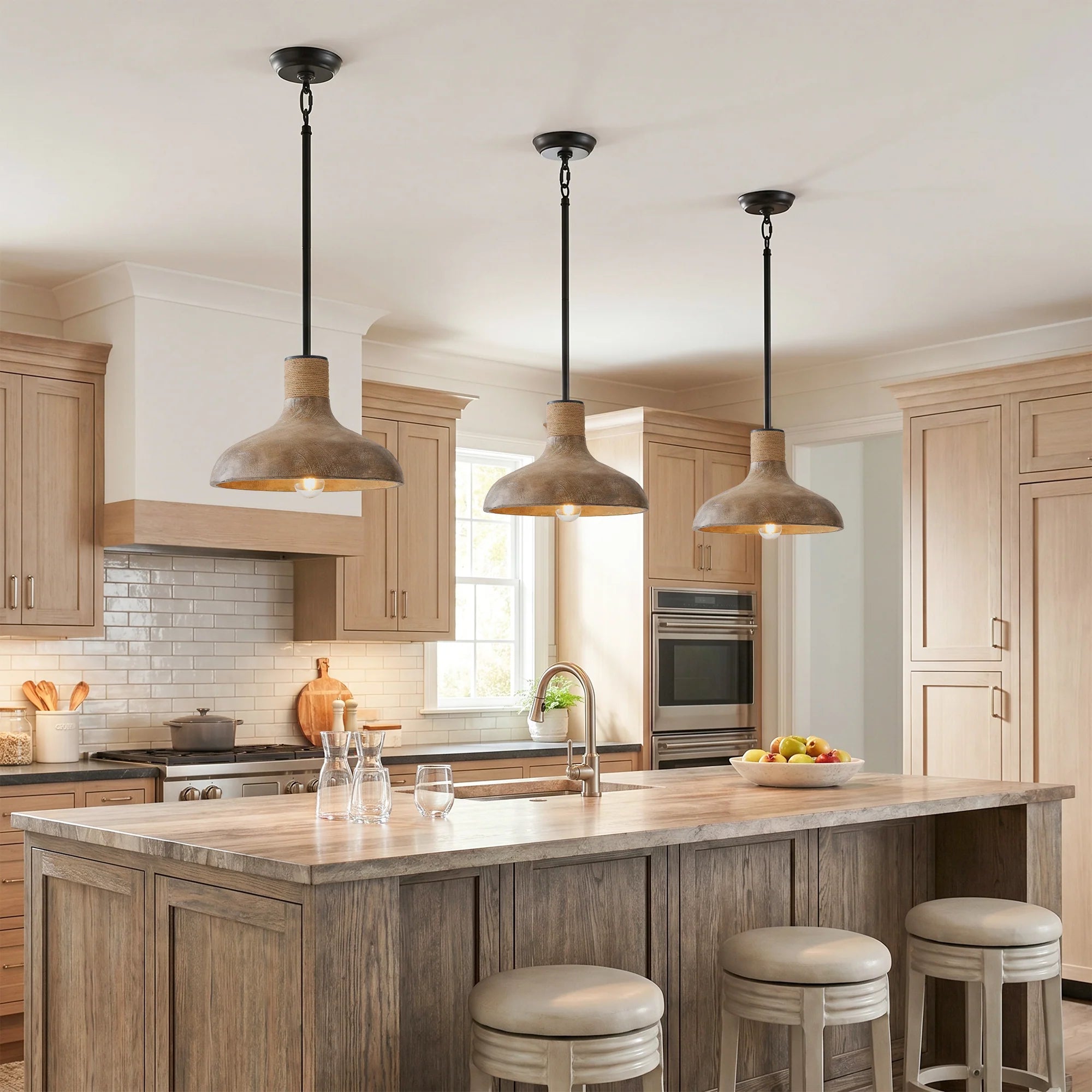 Maud 1-Light Black Modern Island Pendant Light