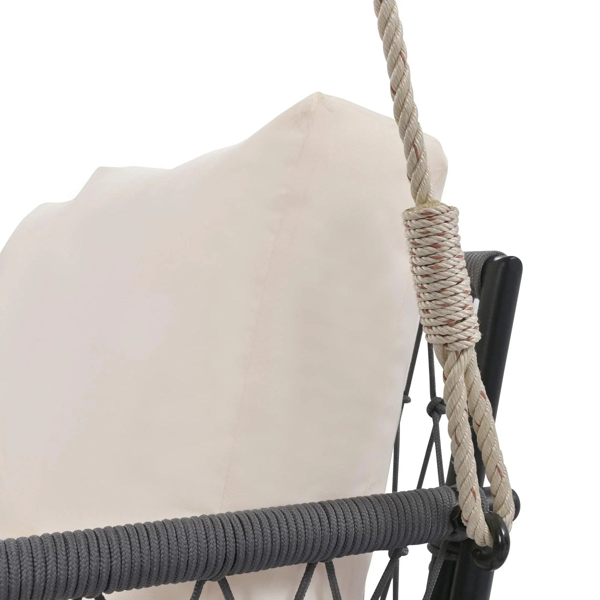 Marin 2-Seat Woven Rope Outdoor Swing Sofa with Cushions