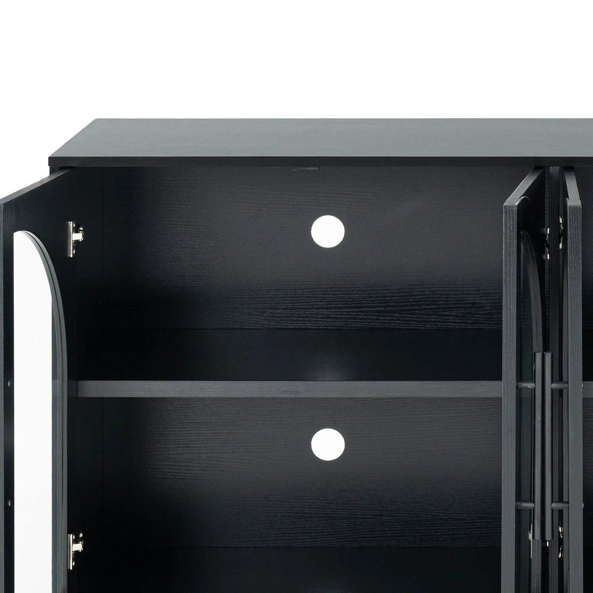 55" Aria Modern Oak Sideboard Cabinet with Arched Glass Doors