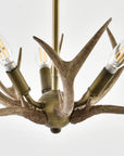 Caldwell 3-Light Antique Brass Antler Semi-Flush Mount Ceiling Light