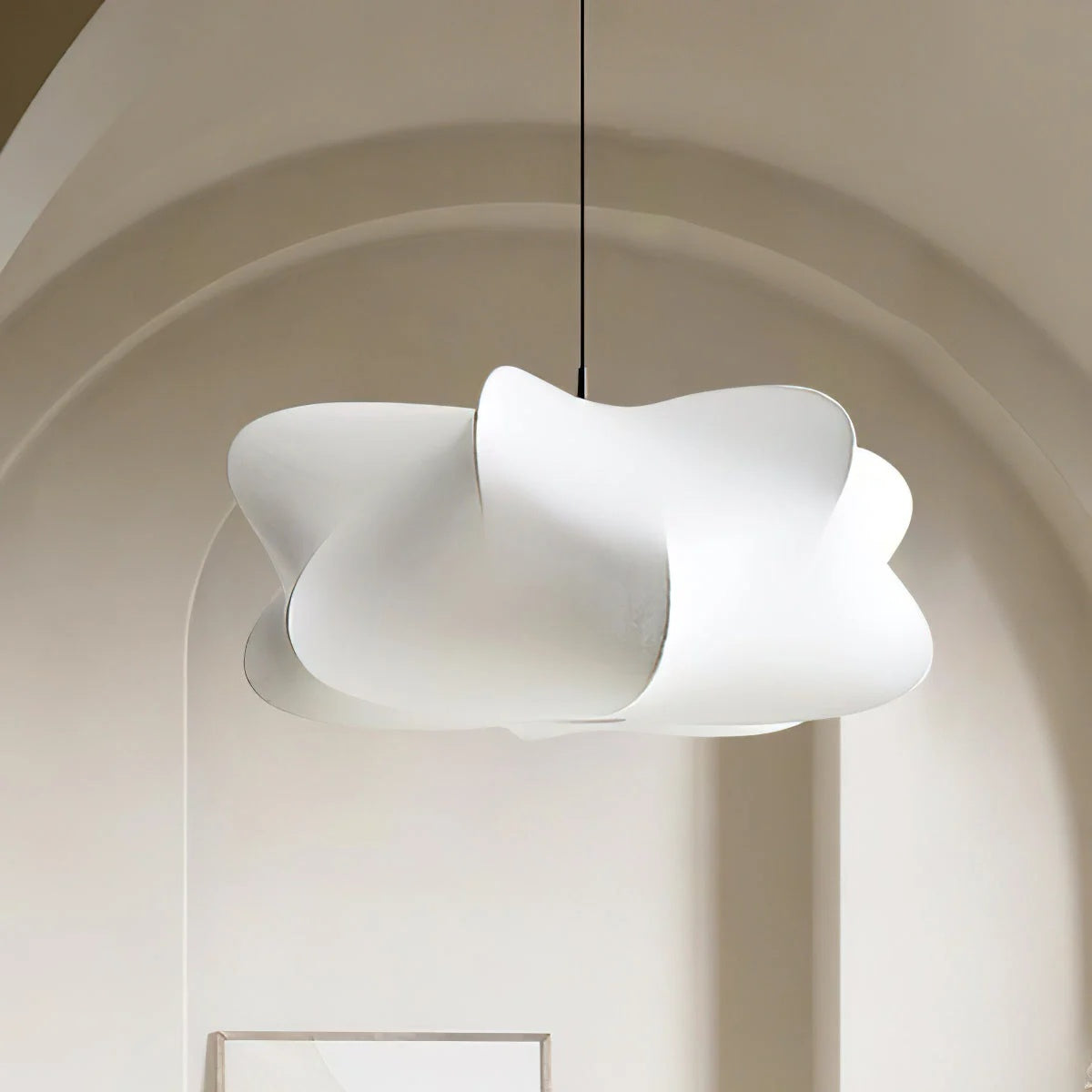 Cloud Pendant Light White Cocoon Silk Fabric