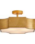 Vintage Golden 3-Light LED Semi Flush Mount Ceiling Light for Entrance Closet Kitchen - IPLUS Lighting