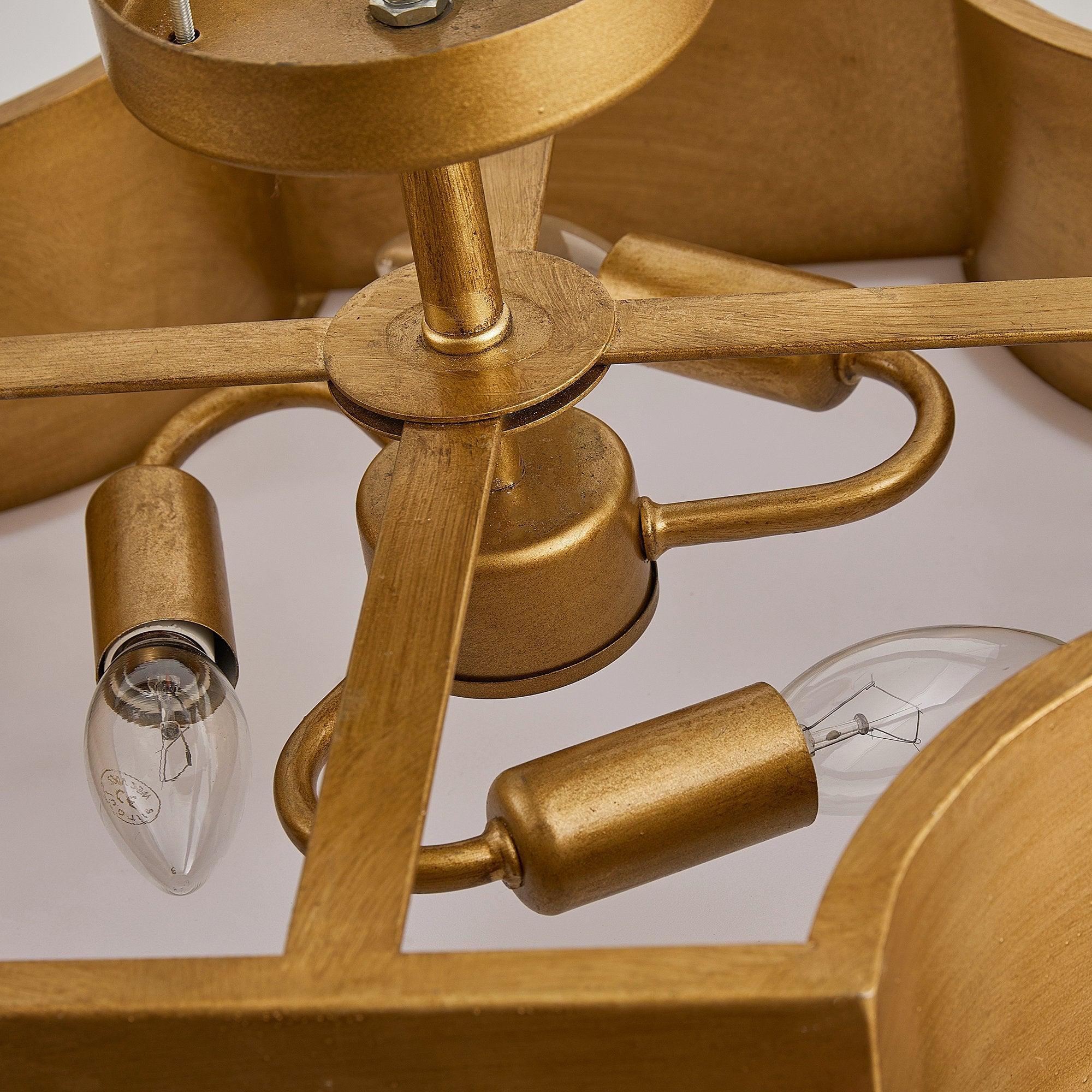 Golden LED Flush Mount Ceiling Light - ParrotUncle