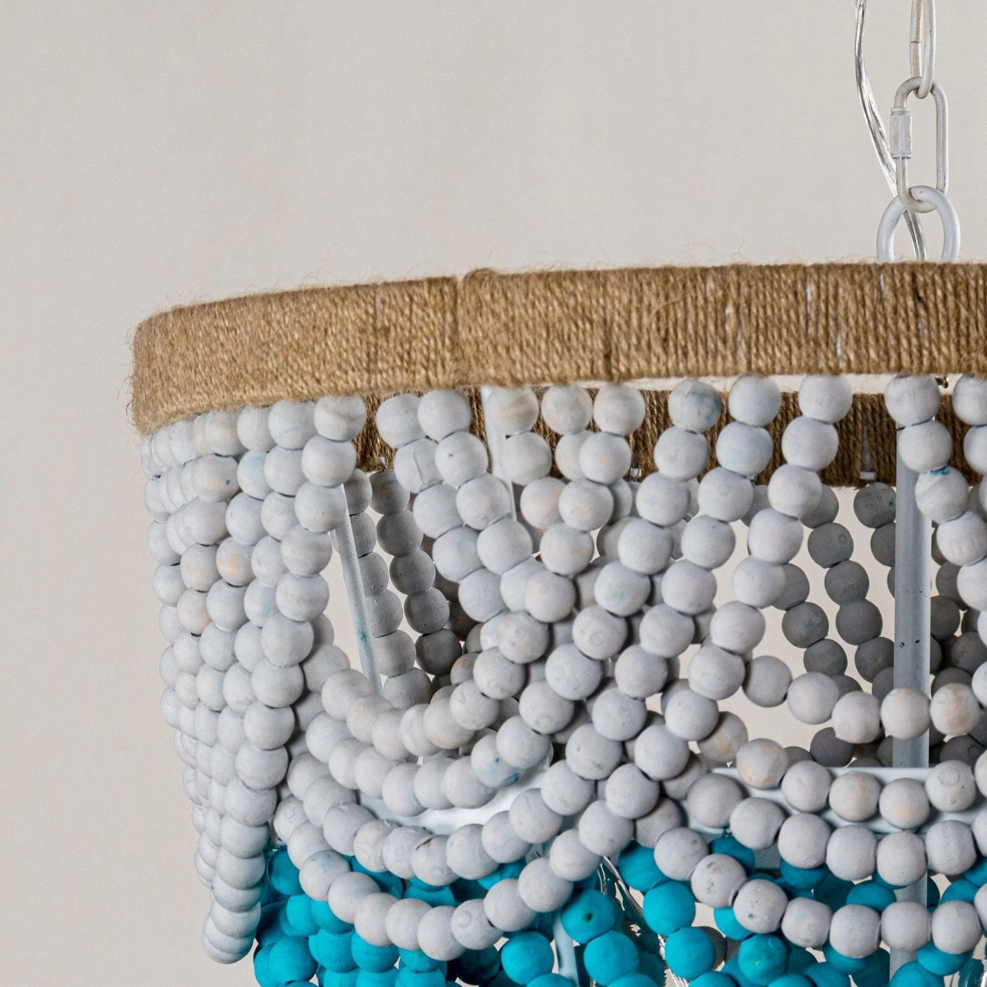 Hatfield Bohemia Style 4 Light Wood Beaded Chandelier - IPLUS Lighting