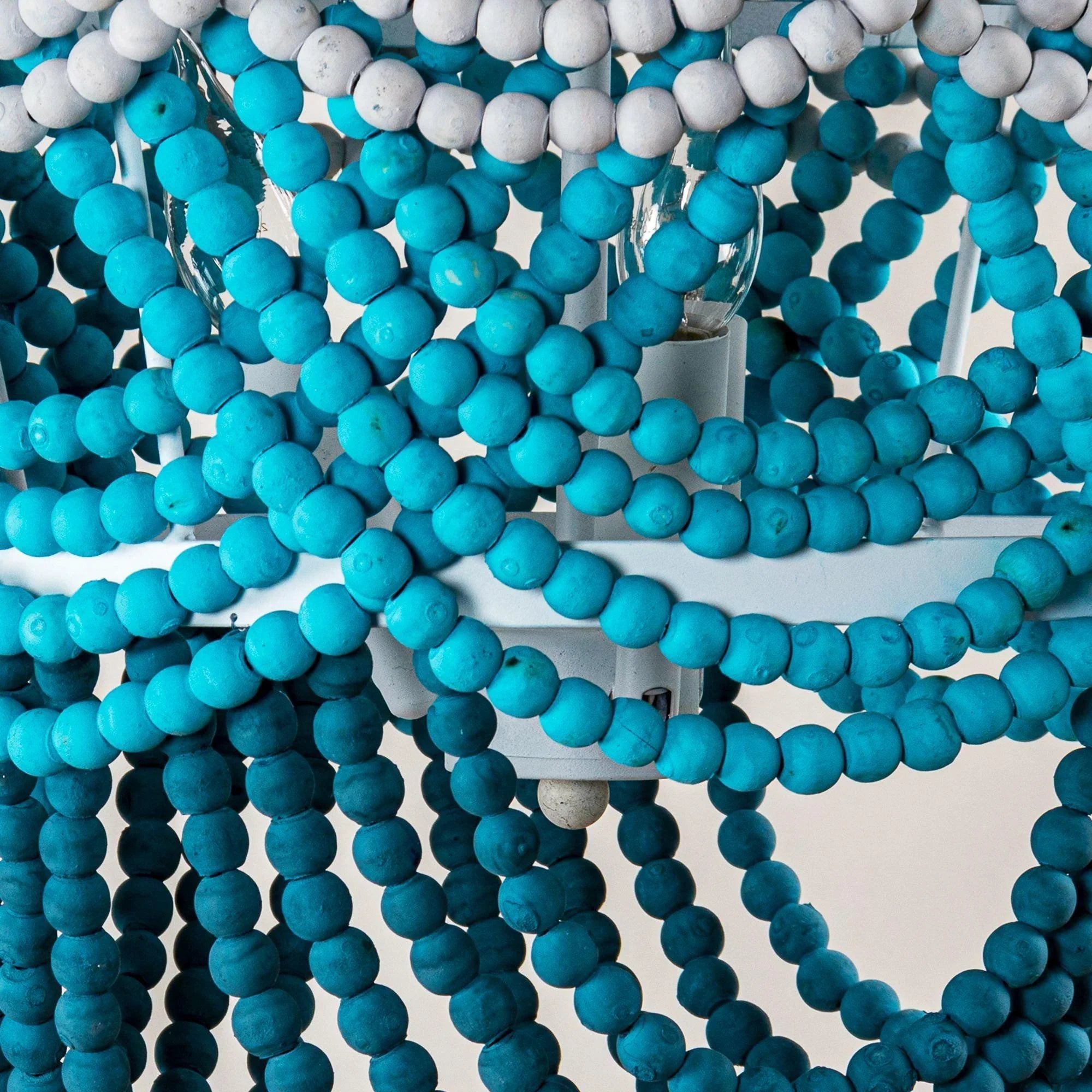 Hatfield Bohemia Style 4 Light Wood Beaded Chandelier - IPLUS Lighting