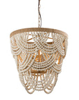 Hatfield 4-Light Bohemia Style Ombre Wood Beaded Tiered Chandelier - ParrotUncle