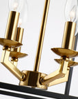 Haymarket Matt Black 4 Light Golden Caged Chandelier - IPLUS Lighting