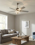 52" Archer Satin Nickel Ceiling Fan