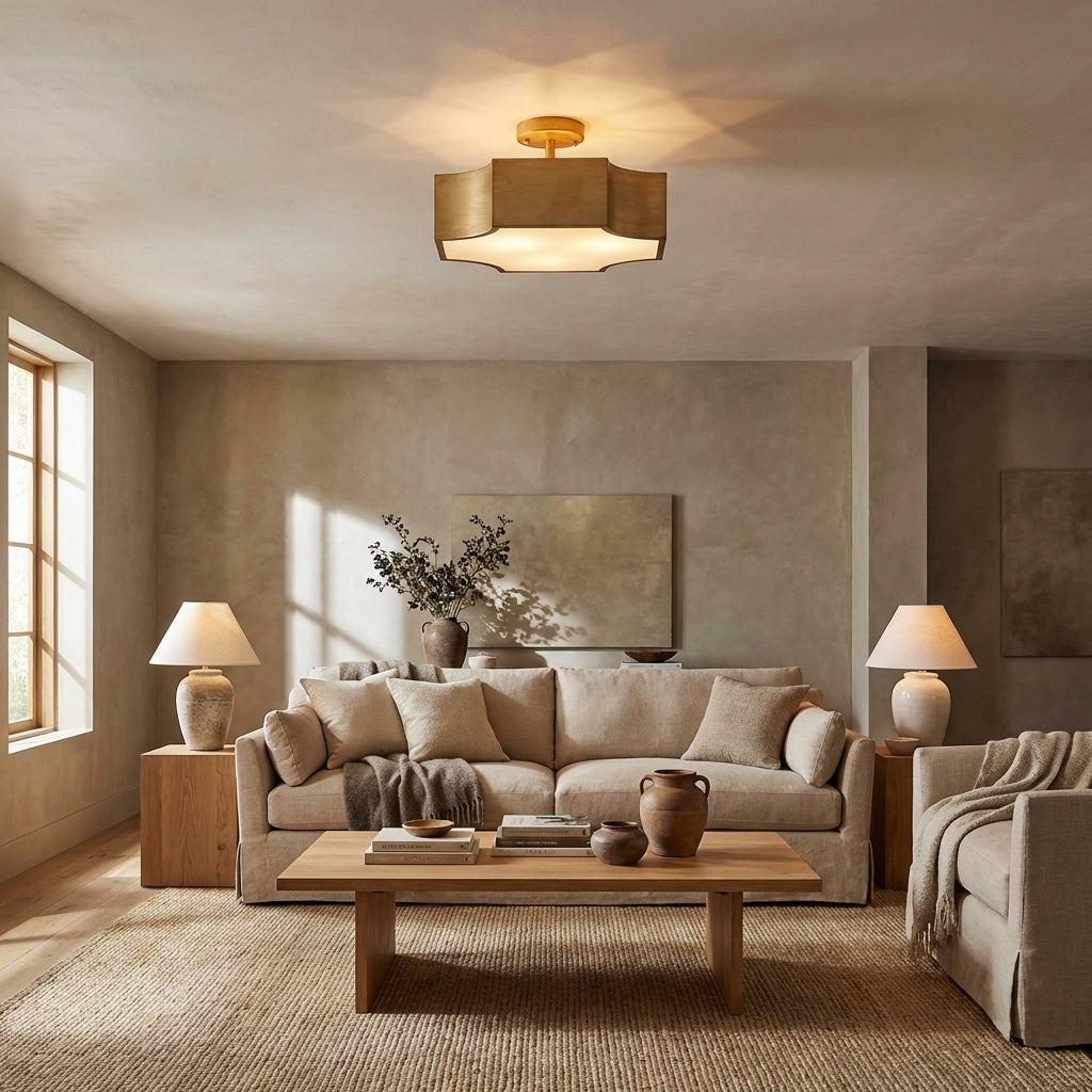 Vintage 3-Light Semi Flush Mount Ceiling Light