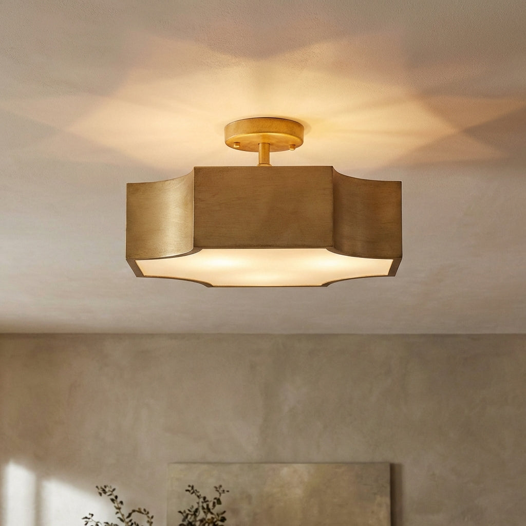 Vintage 3-Light Semi Flush Mount Ceiling Light