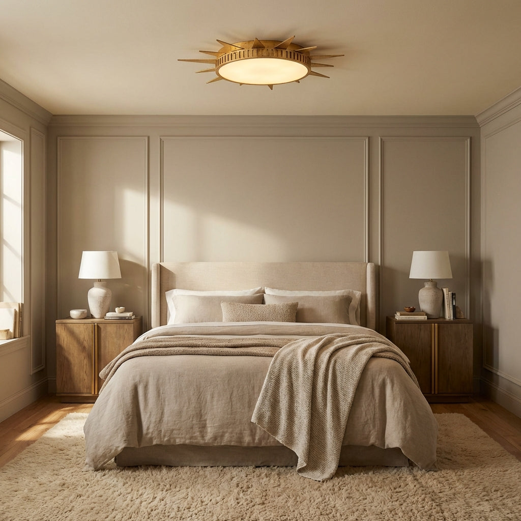 Dana Golden Sunburst 25 Inch LED Flush Mount Ceiling Light