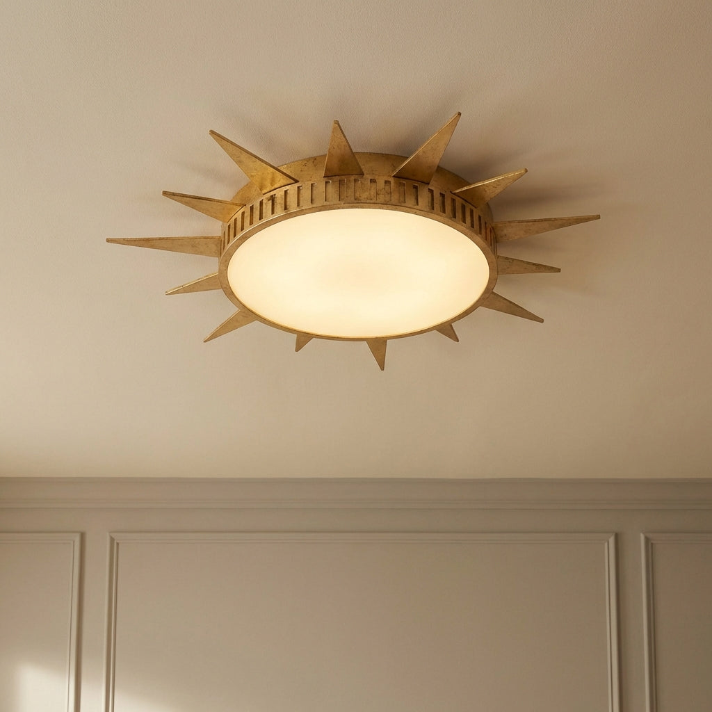 Dana Golden Sunburst 25 Inch LED Flush Mount Ceiling Light
