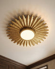 Golden Sunburst Flush Mount LED Light