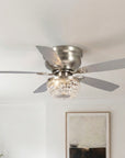 48" Modern Reversible Crytsal Ceiling Fan