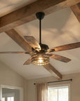 52" Matte Black Cage Ceiling Fan