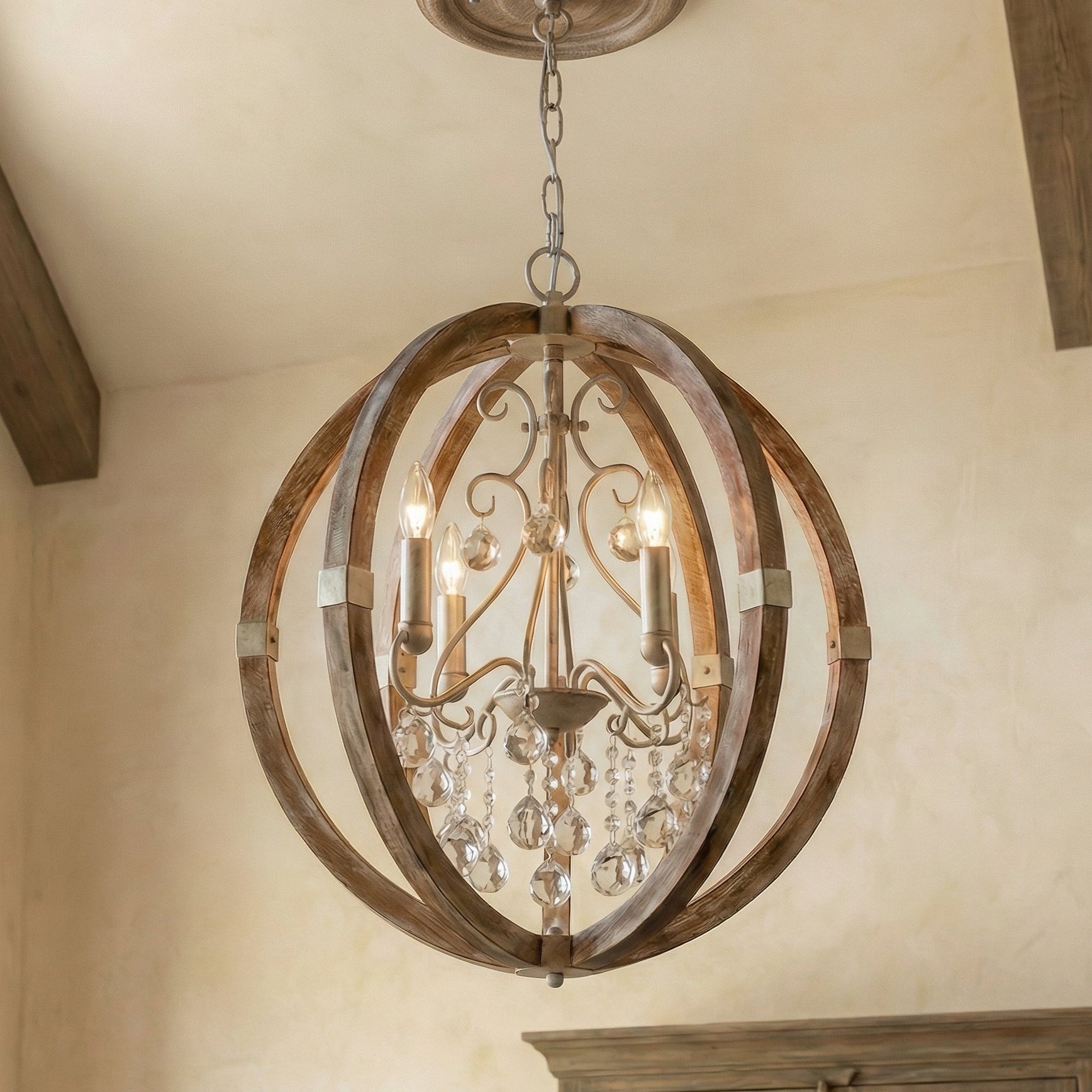 Retha 4 Light Brown Caged Pendant Light