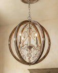 Retha 4 Light Brown Caged Pendant Light