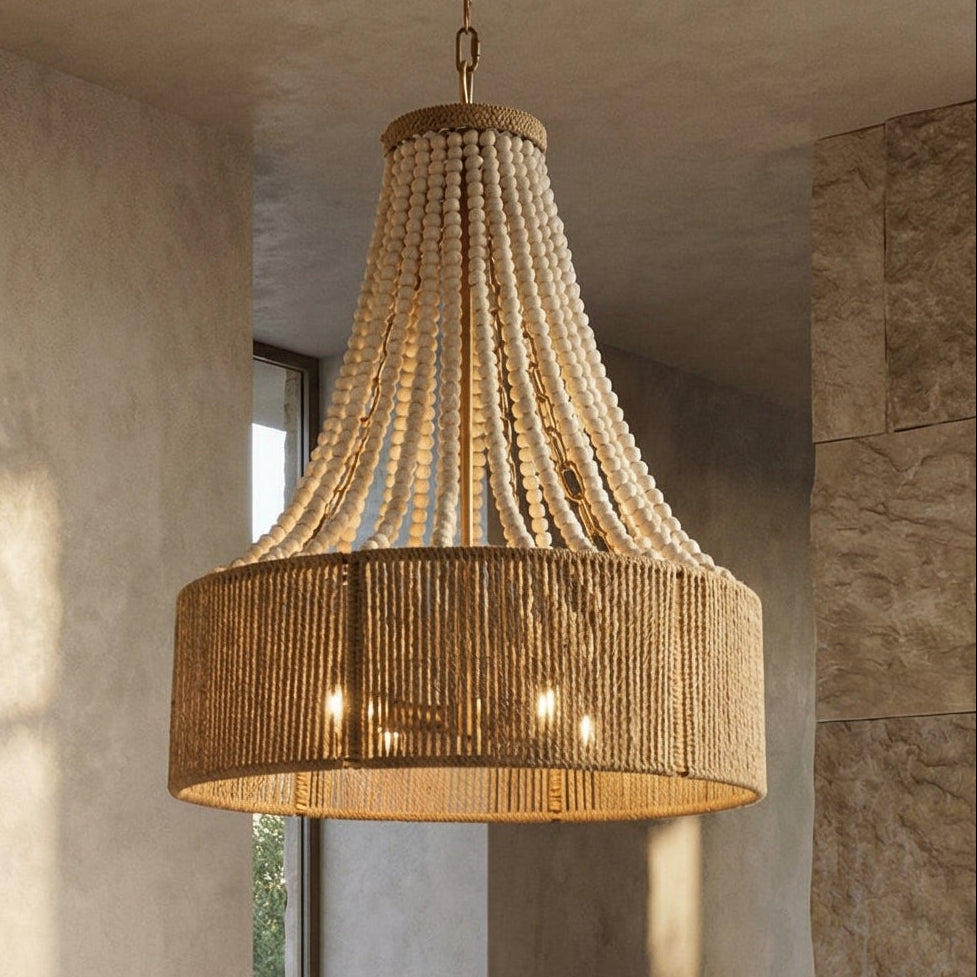 Modern Golden Farmhouse 4-Light Dry Rated Chandelier