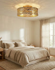 18 Inch Rattan Farmhouse Gold Ceiling Fan