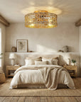 18 Inch Rattan Farmhouse Gold Ceiling Fan