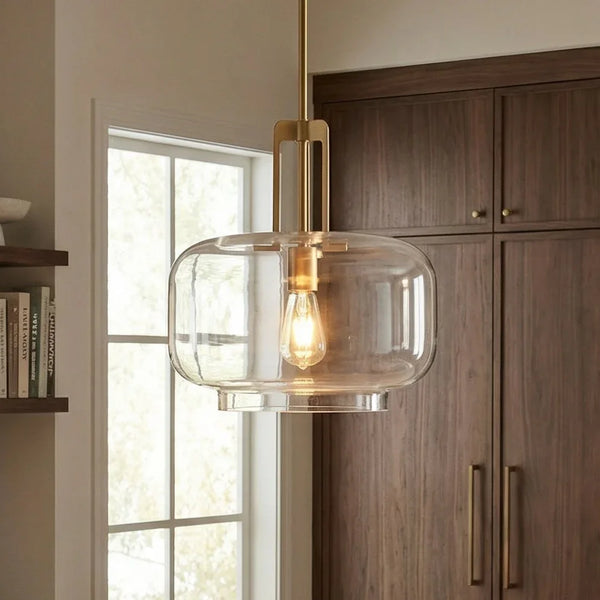 15" Toby Brushed Brass Island Pendant Light