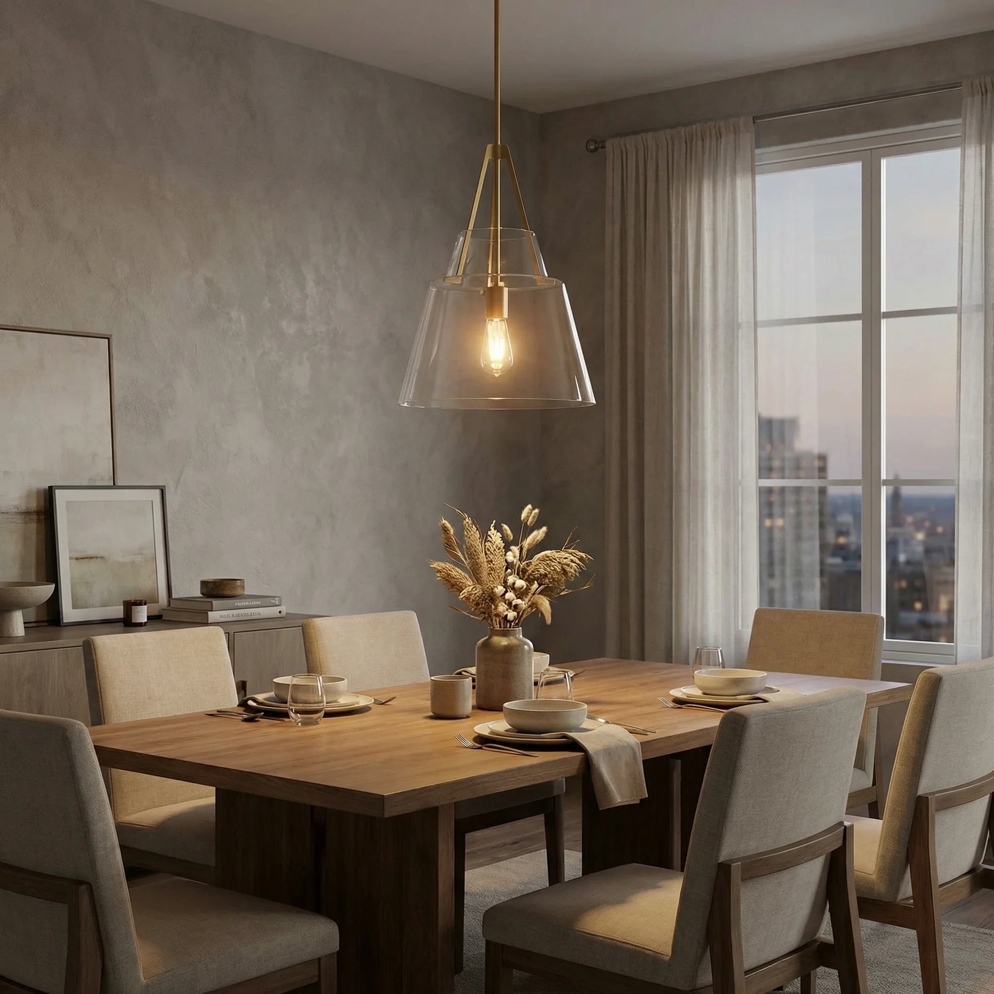 15" Todd Brushed Brass Island Pendant Light