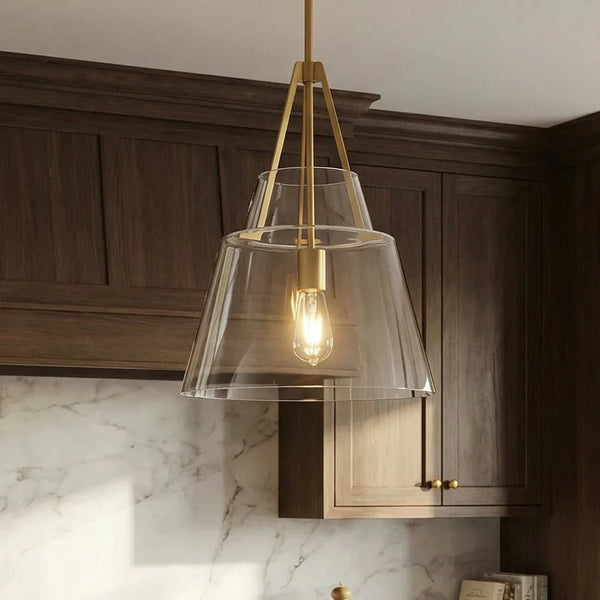 15" Todd Brushed Brass Island Pendant Light