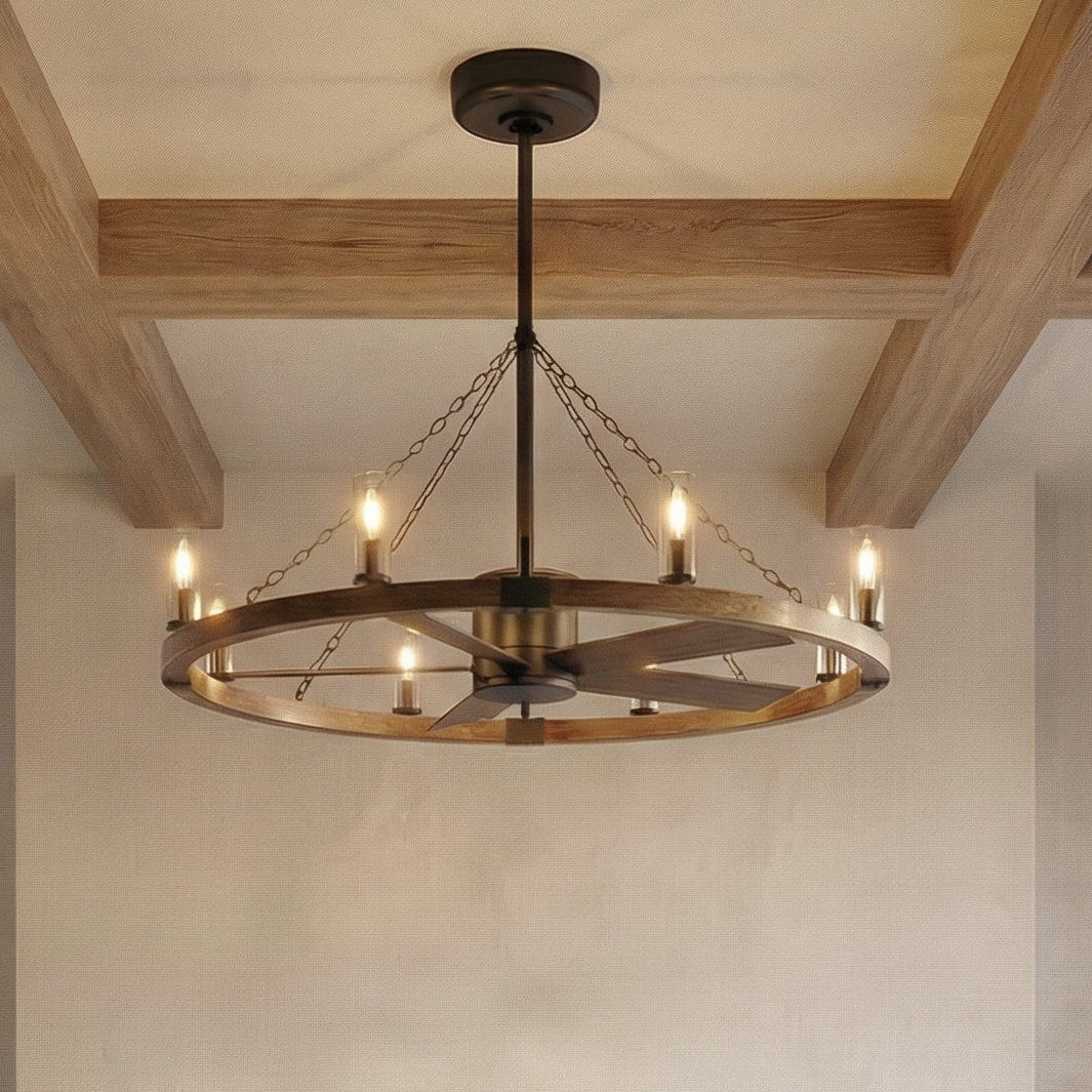 52" Amelia Black Industrial Fandelier