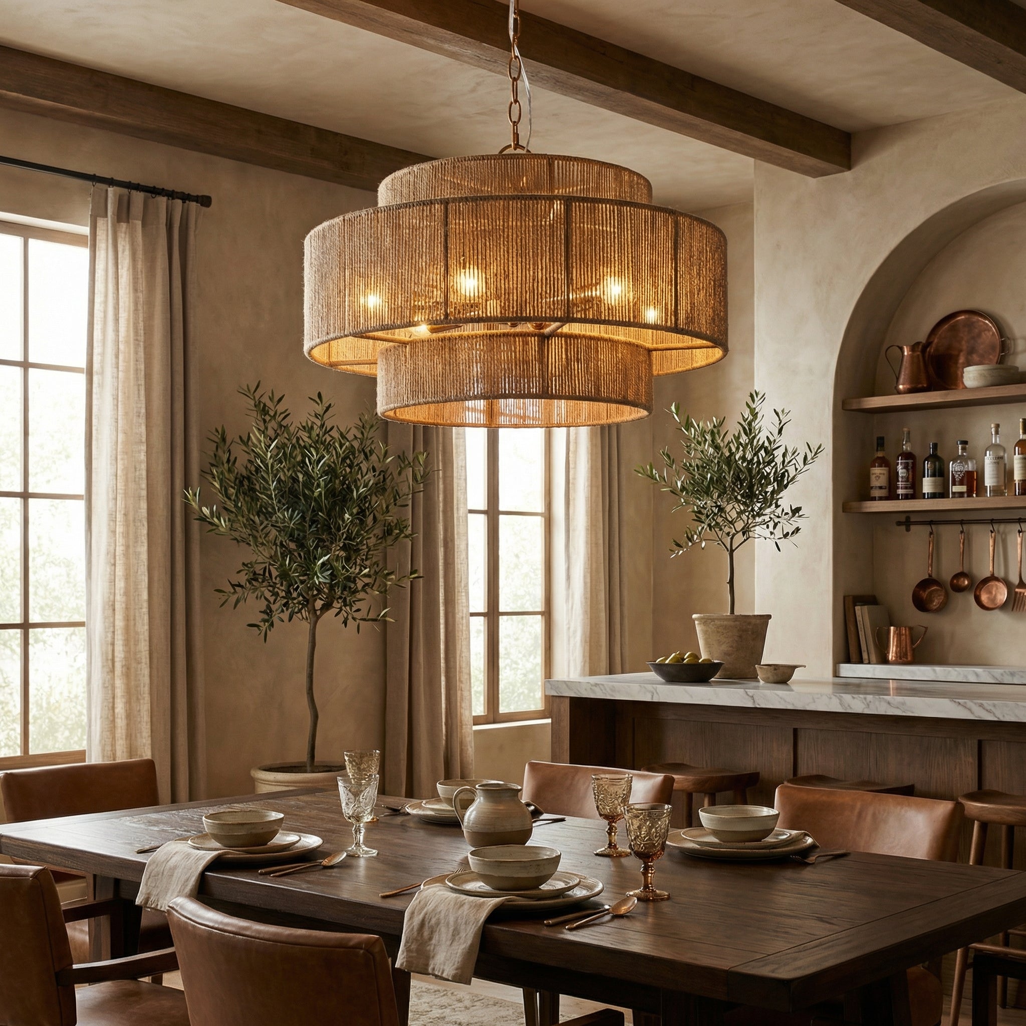Bohemian 6-Light Drum Pendant Light