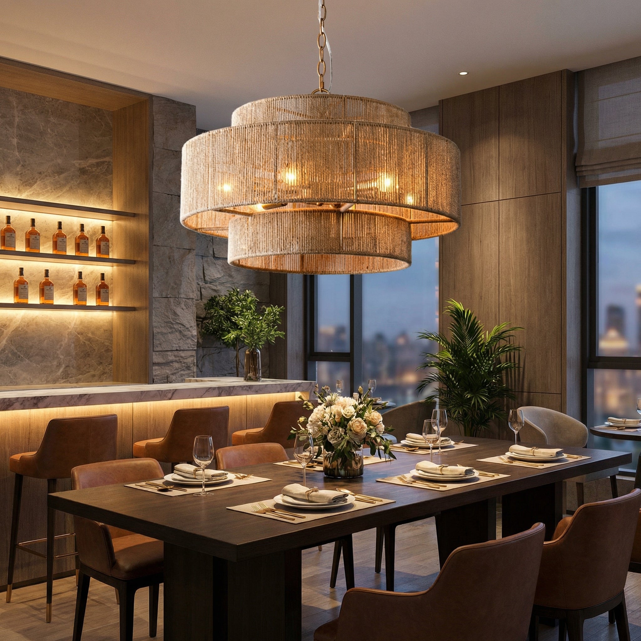 Bohemian 6-Light Drum Pendant Light