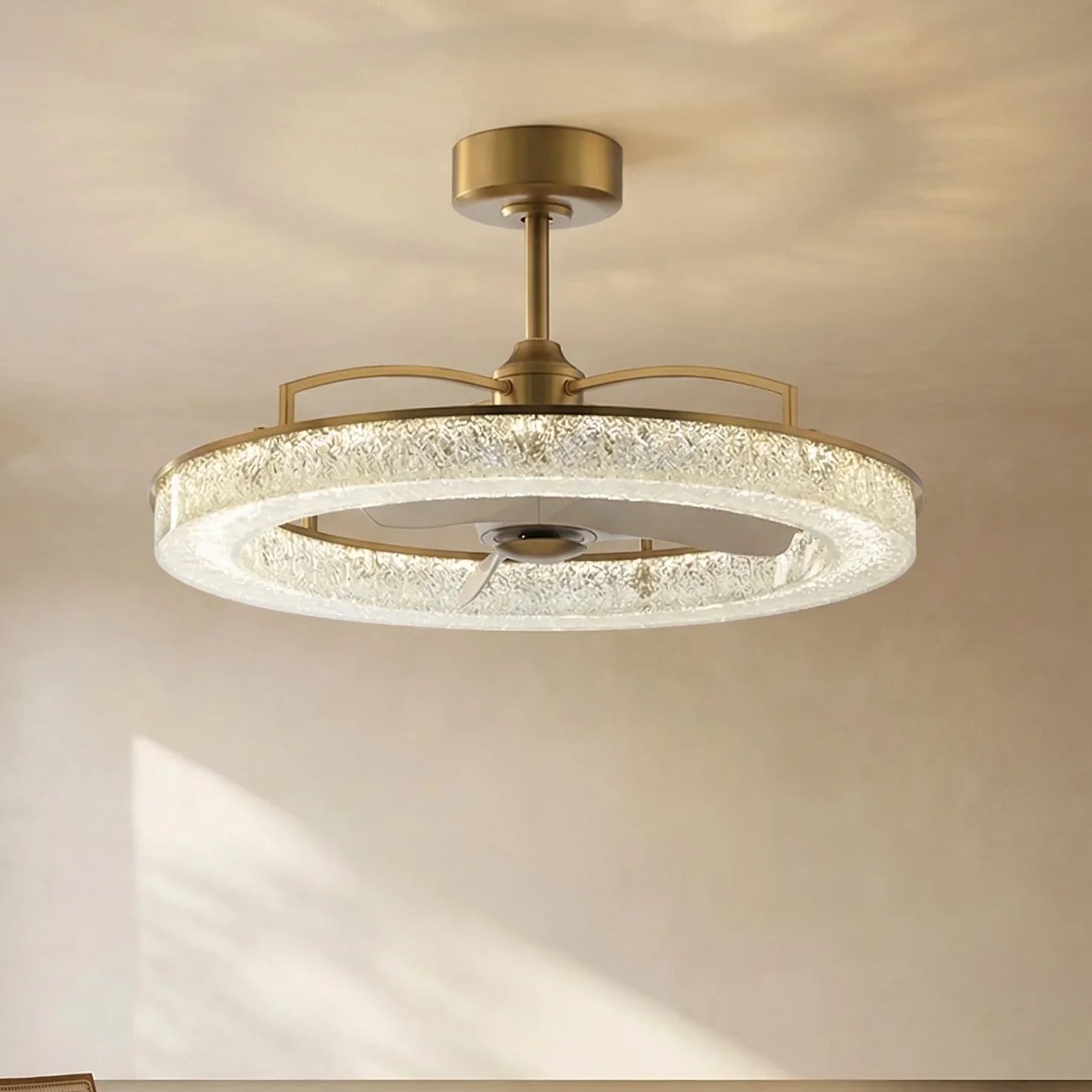 32" Andrea Golden LED Fandelier