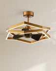 31 Inch Antique Golden Willie Luxury Caged Ceiling Fan With Light and Remote Control