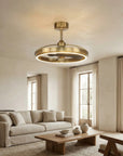 27" Arthur Industrial DC Motor Downrod Mount Ceiling Fan with Lighting and Remote Control