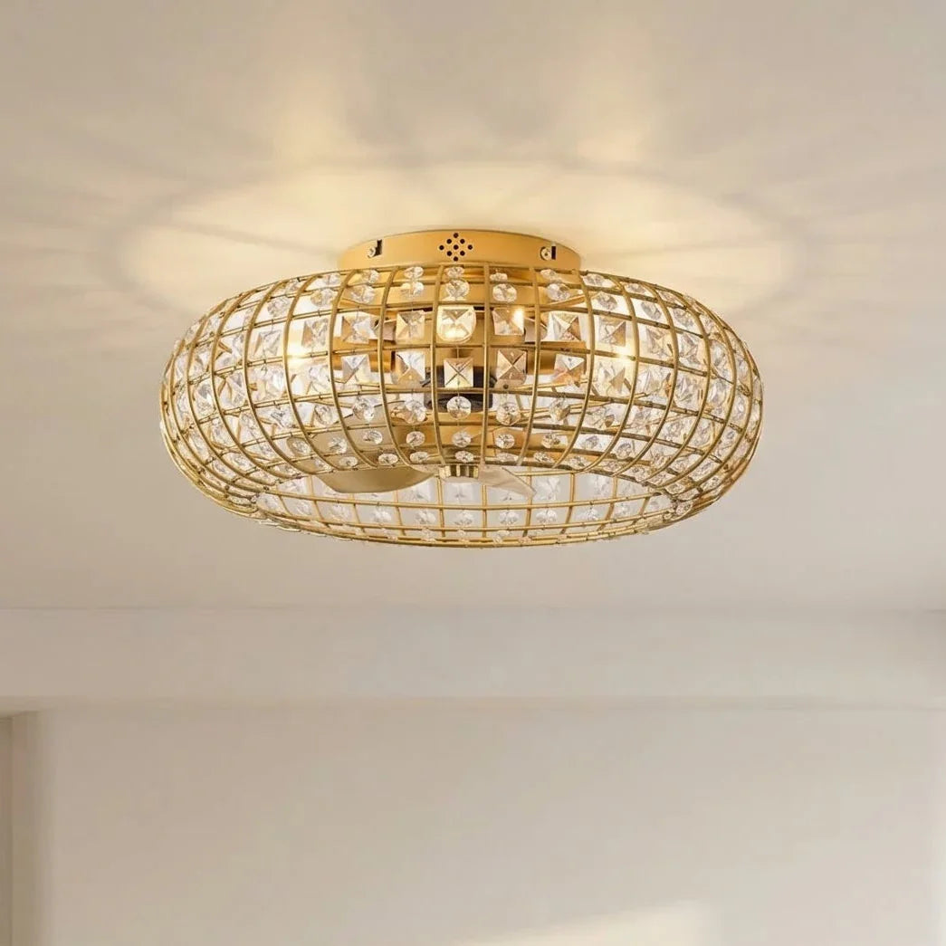 20" Lance Golden Crystal Ceiling Fan