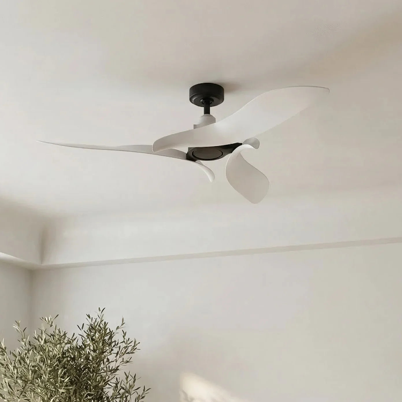 54" DC Motor 6 Speed Black Ceiling Fan