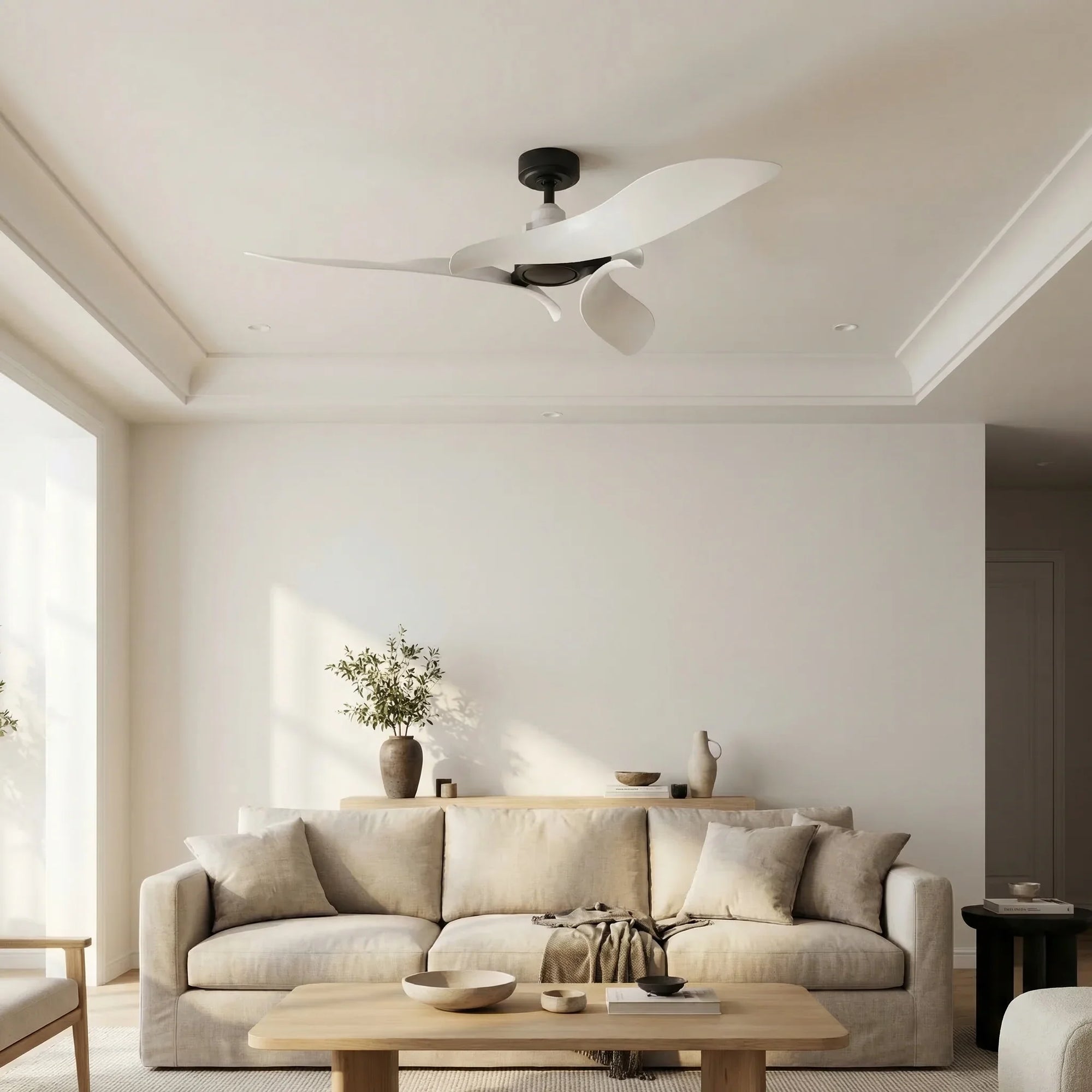 54" DC Motor 6 Speed Black Ceiling Fan