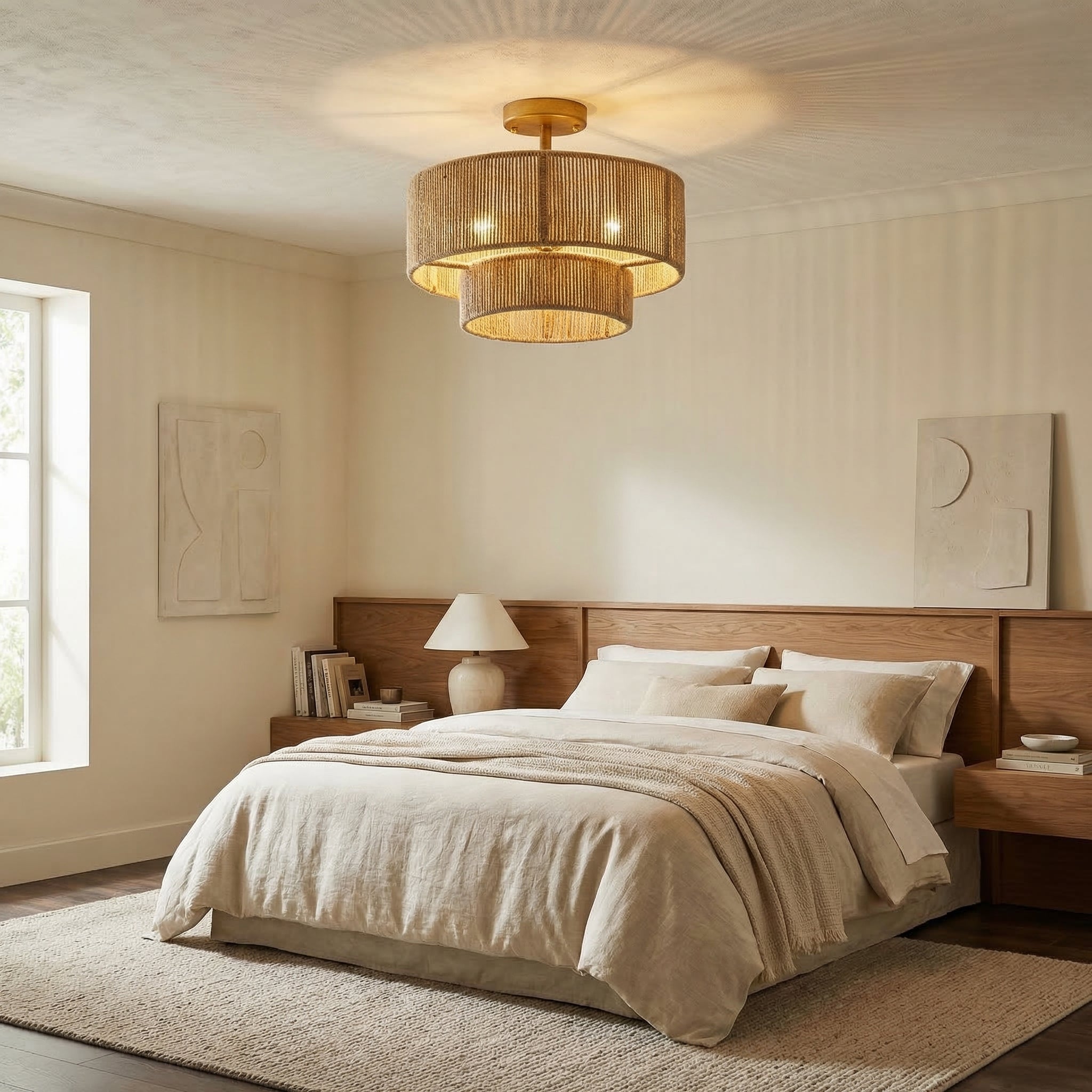 3-Light Wabi Sabi Flush Mount Ceiling Light