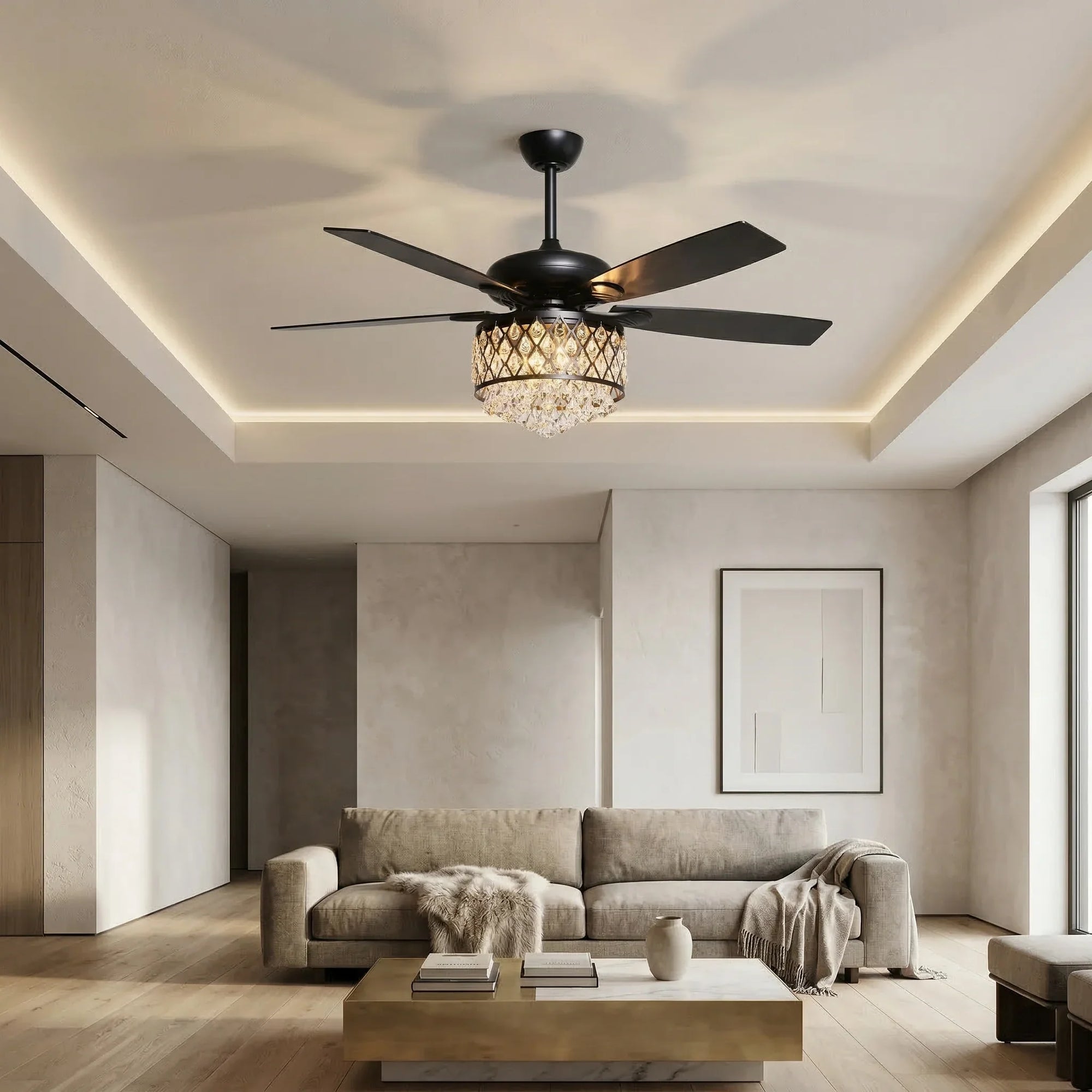 52" Wethington Crystal Ceiling Fan