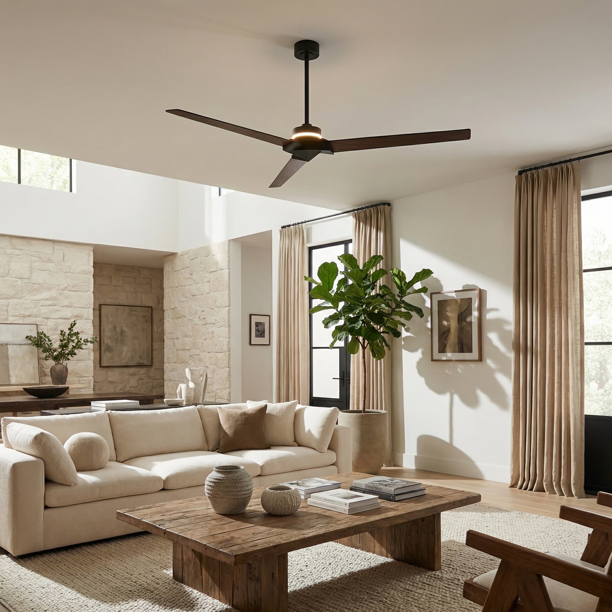 70" Abel Black LED Ceiling Fan