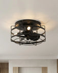 13" Madurai Farmhouse Flush Mount Ceiling Fan