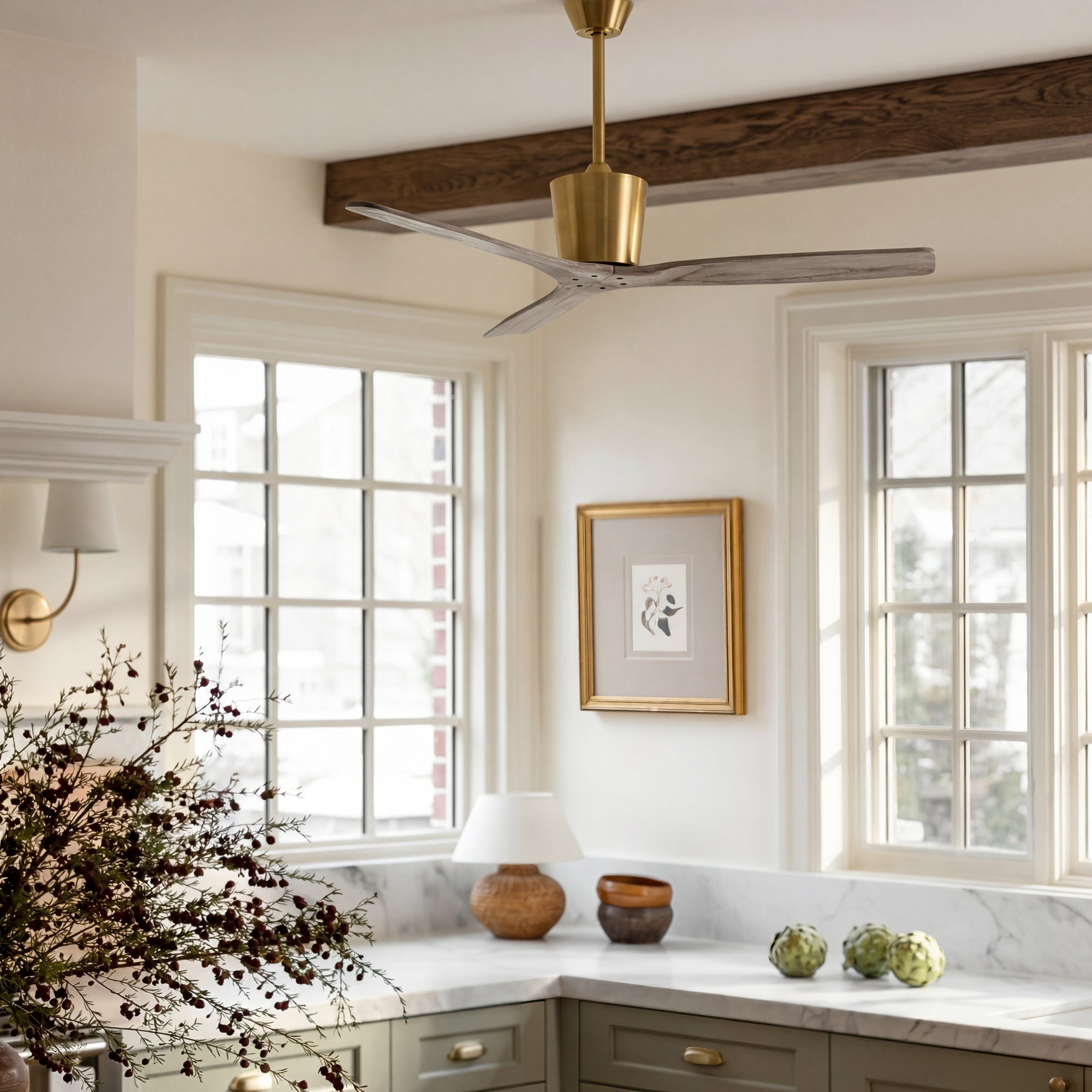 54 Inch Dylan Solid Wood Mount Ceiling Fan