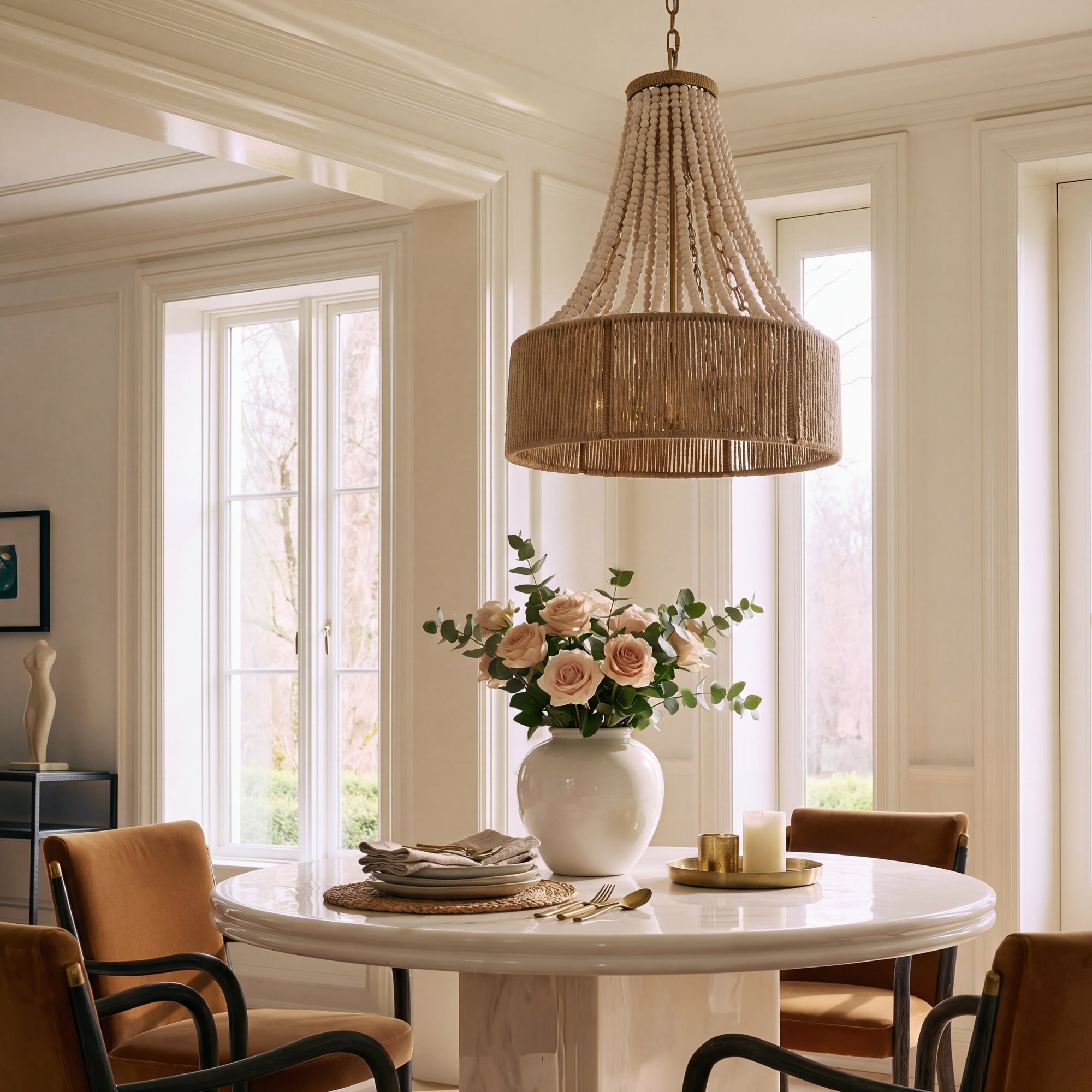 Modern Golden Farmhouse 4-Light Dry Rated Chandelier